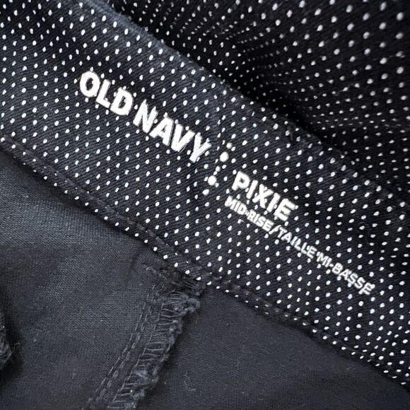 Old Navy Pants Women 4 Black White Polka Dot Pixie Cropped Office Career Casual - Picture 5 of 6